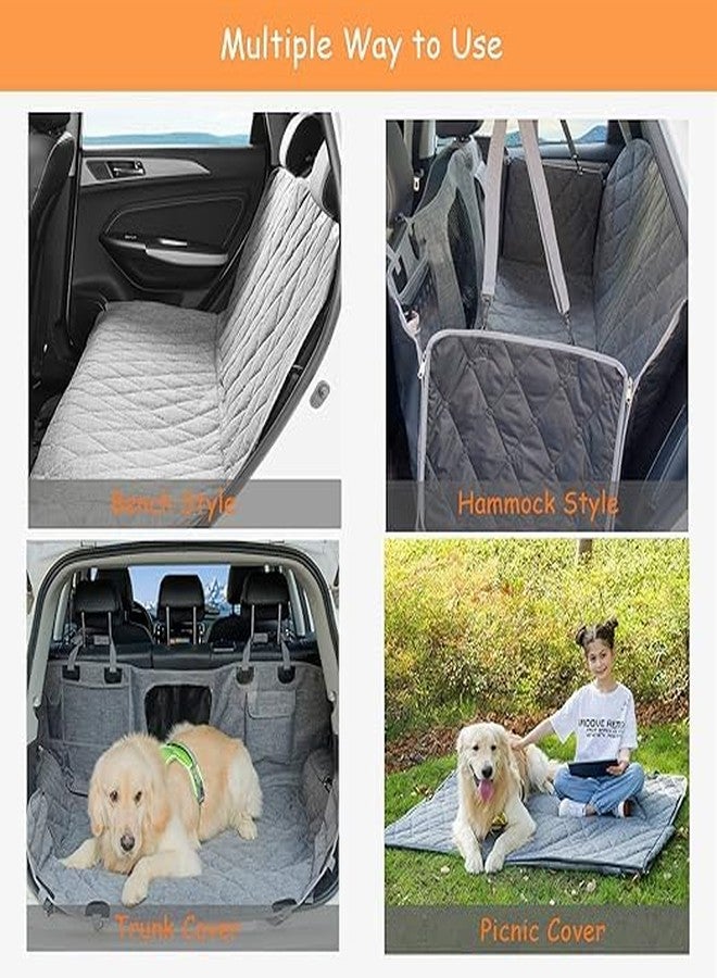 BLESSING PET SUPPLY Hanjo Pets Car Dog Cover Back Seat - Car Hammock for Dogs Waterproof - Dog Car Seat Cover for Back Seat with Mesh Window Multiple Pockets For Car/Truck/SUV Nonslip Rubber Back Washable Luxury Material - Image 5